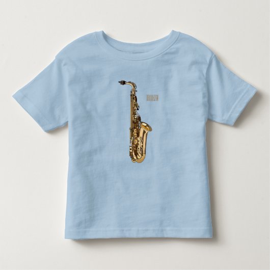 Saxophone cartoon kinder shirts (Voorkant)