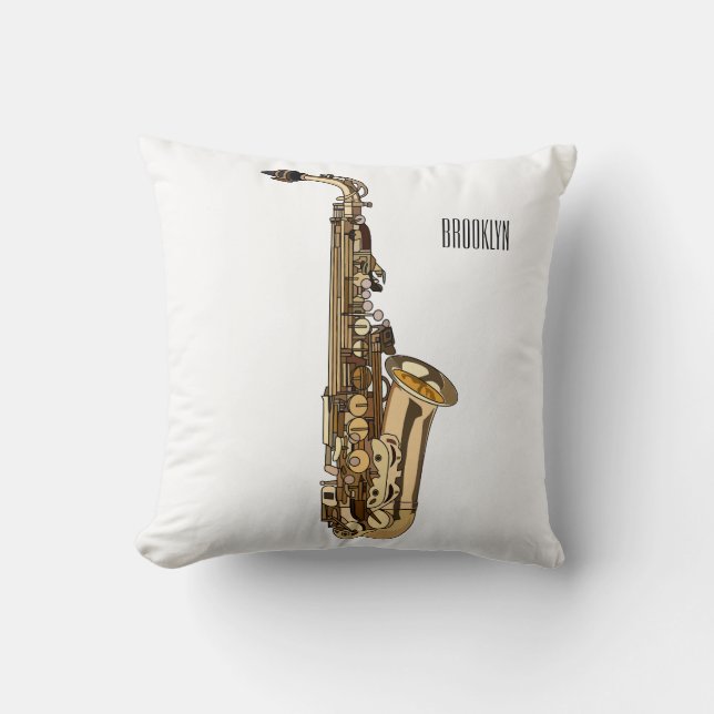 Saxophone cartoon kussen (Voorkant)