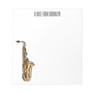Saxophone cartoon notitieblok