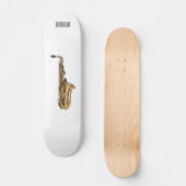 Saxophone cartoon skateboard (Voorkant)