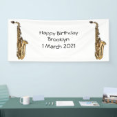 Saxophone cartoon spandoek (Beurs)