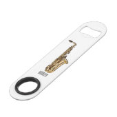 Saxophone cartoon speed flessenopener (Achterkant Gekanteld)