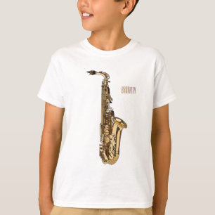 Saxophone cartoon t-shirt