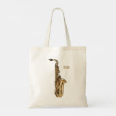 Saxophone cartoon tote bag (Achterkant)