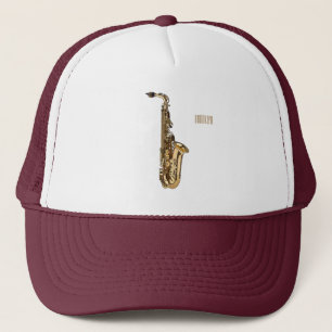 Saxophone cartoon trucker pet