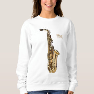 Saxophone cartoon trui