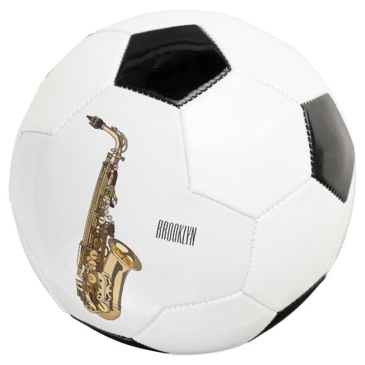 Saxophone cartoon voetbal (Drie kwart)