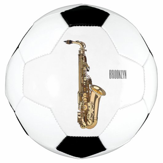 Saxophone cartoon voetbal (Voorkant)