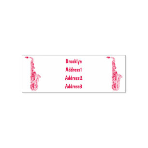 Saxophone cartoon zelfinktende stempel