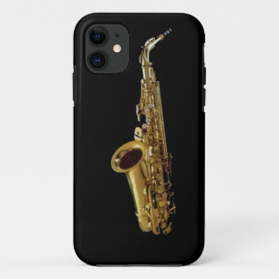 Saxophone Charcoal Background ~ Sax iPhone 11 Hoesje