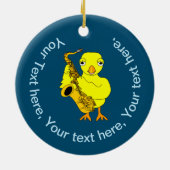 Saxophone Chick Keramisch Ornament (Achterkant)