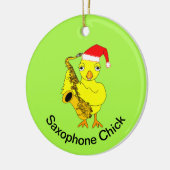 Saxophone Chick Keramisch Ornament (Links)
