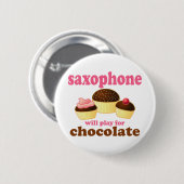 Saxophone Chocolate Music Button (Voorkant /achterkant)