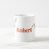 Saxophone coloré Mug de café personnalisé (Centre)