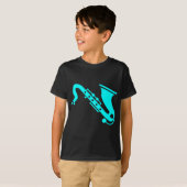 Saxophone - Cyaan T-shirt (Voorkant volledig)