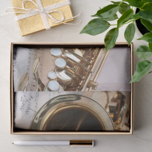 Saxophone Decoupage Tissuepapier (Geschenk)