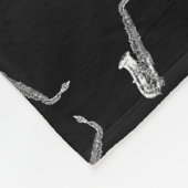 Saxophone Design Saxophones Music Pattern Fleece Deken (Hoek)