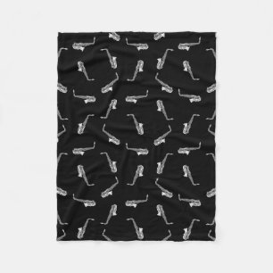 Saxophone Design  Saxophones Music Pattern Fleece Deken