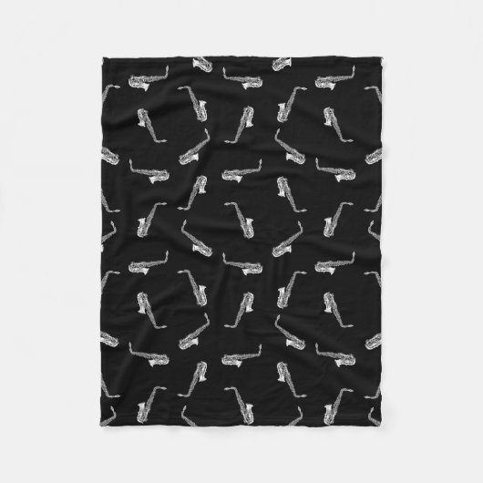 Saxophone Design Saxophones Music Pattern Fleece Deken (Voorkant)
