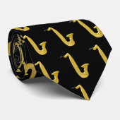 Saxophone Design Stropdas (Opgerold)
