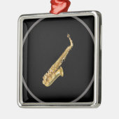 "Saxophone"-designgiften en -producten Metalen Ornament (Links)