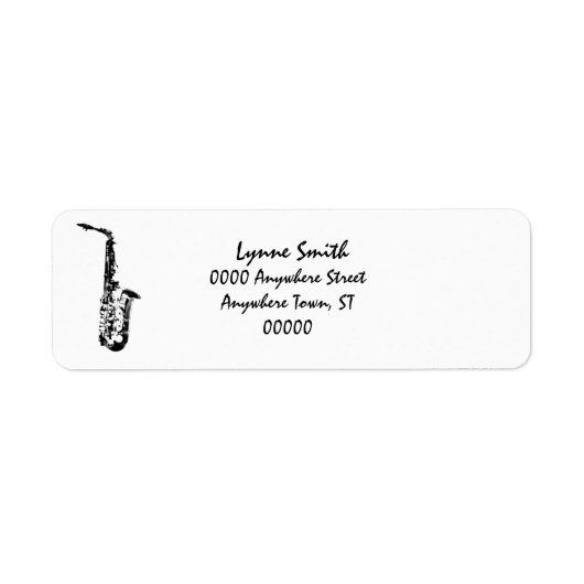 Saxophone "Drawing" Etiket (Voorkant)