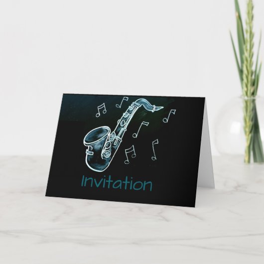Saxophone et notes de musique (Devant)