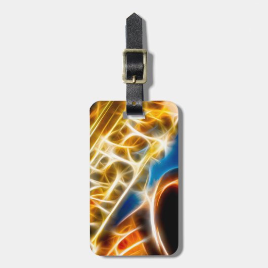 Saxophone - Fractal Bagagelabel (Voorkant verticaal)