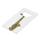 Saxophone Gear Kredietkaart Flessenopener (Voorkant Gekanteld)