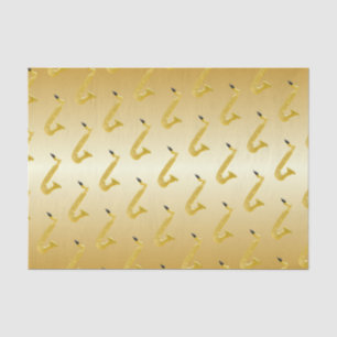 Saxophone Gold gekleurd Tissuepapier