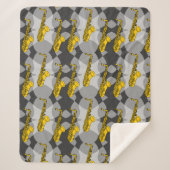 Saxophone Grey Pattern Sherpa Deken (Voorkant)