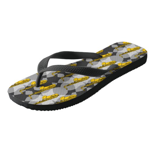 Saxophone Grey Pattern Teenslippers (Schuin)