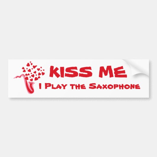 Saxophone Hearts Bumpersticker (Voorkant)