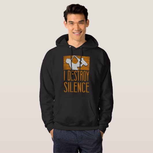 Saxophone I Destroy Silence Hoodie (Voorkant volledig)