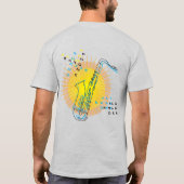 Saxophone Illustratie Cool Modern Art Saxophonist T-shirt (Achterkant)