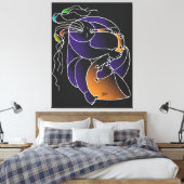 Saxophone in C major - Ink drawing and digital man Canvas Afdruk (Insitu (Slaapkamer))