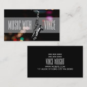 Saxophone Instructeur Music Studio Carte de visite (Devant / Derrière)