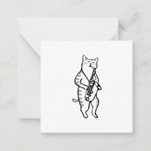 Saxophone Instrument Music Jazz Cat Post-it Notes Notitiekaartje