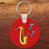 saxophone jazz avec notes porte-clés (Recto)