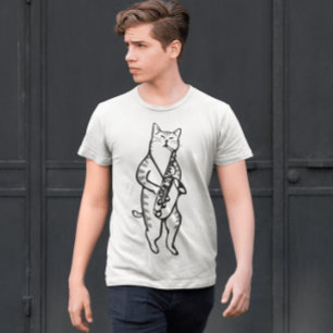 Saxophone jazz Chat, hommes & femmes T-shirts