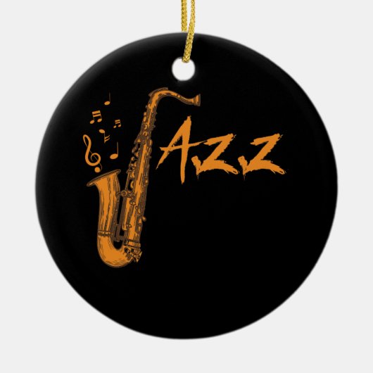 Saxophone Jazz Music Instrument Keramisch Ornament (Voorkant)
