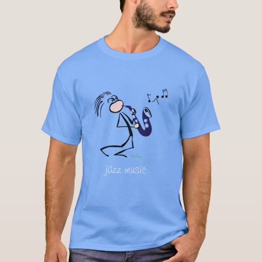 Saxophone Jazz Music T-shirt (Voorkant)
