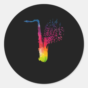 Saxophone - Jazz Musician Saxophonist Gift Ronde Sticker