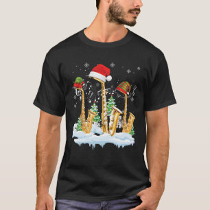 Saxophone Jazz Santa Hat kerstboommuzikant S T-shirt