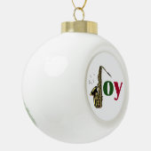 Saxophone Kerstfeest Joy Keramische Bal Ornament (Links)