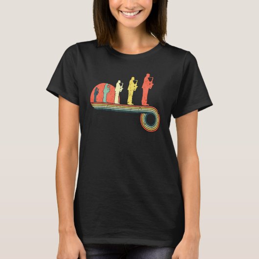 Saxophone Man zonnestraal kleur T-shirt (Voorkant)