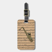 Saxophone ~ met vel Music Background Bagagelabel (Voorkant verticaal)