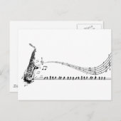 Saxophone Music Briefkaart (Voorkant / Achterkant)
