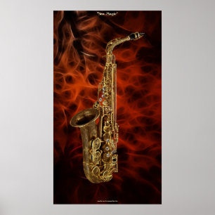 SAXOPHONE Music Lover Fractal Art Poster