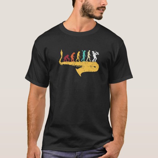 Saxophone Music Lover Human Evolution Saxophonist T-shirt (Voorkant)